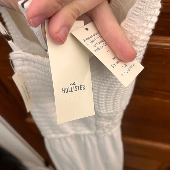 Hollister Mixed Fabric Crochet Style Maxi Dress size XS Cloud White NWT's $70 - Picture 13 of 14